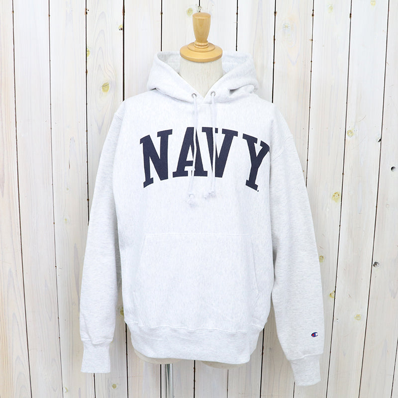 Champion : NAVY MIDSHIPMEN CHAMPION TEAM ARCH REVERSE WEAVE PULLOVER HOODIE (HEATHER GREY)