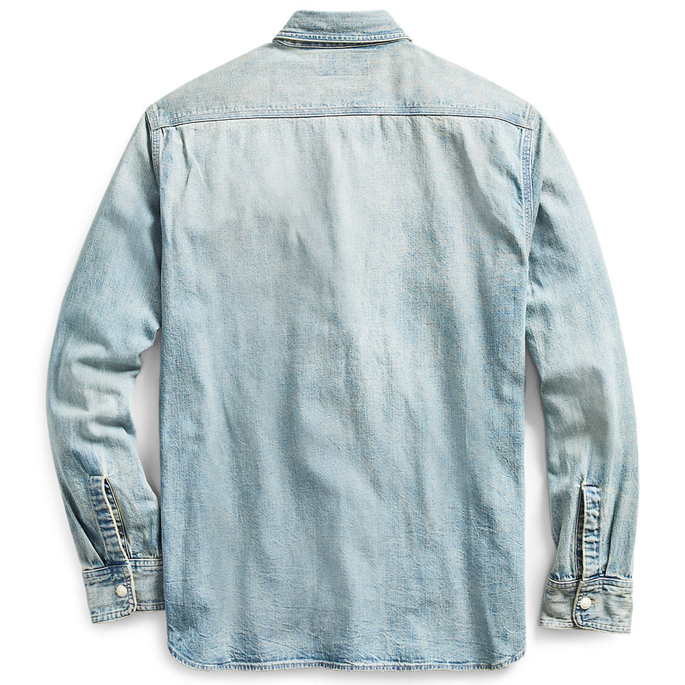 Double RL : INDIGO DENIM WORK SHIRT (MEDIUM WASH)