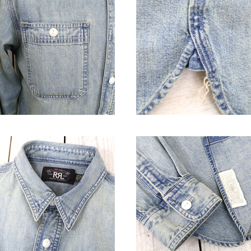 Double RL : INDIGO DENIM WORK SHIRT (MEDIUM WASH)