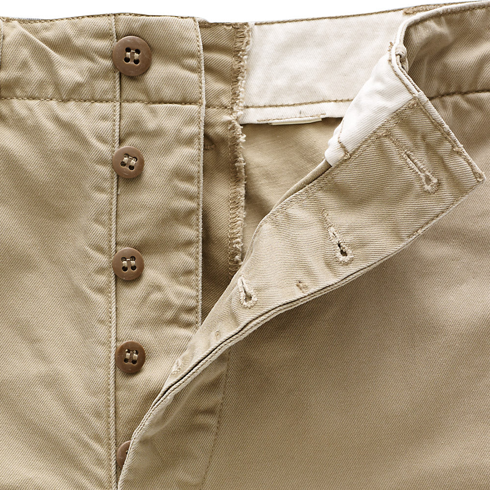 Double RL : COTTON OFFICER’S CHINO SHORT (KHAKI)