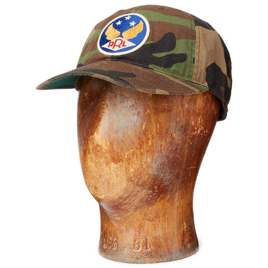 Double RL : WINGED-LOGO CAMO BALL CAP