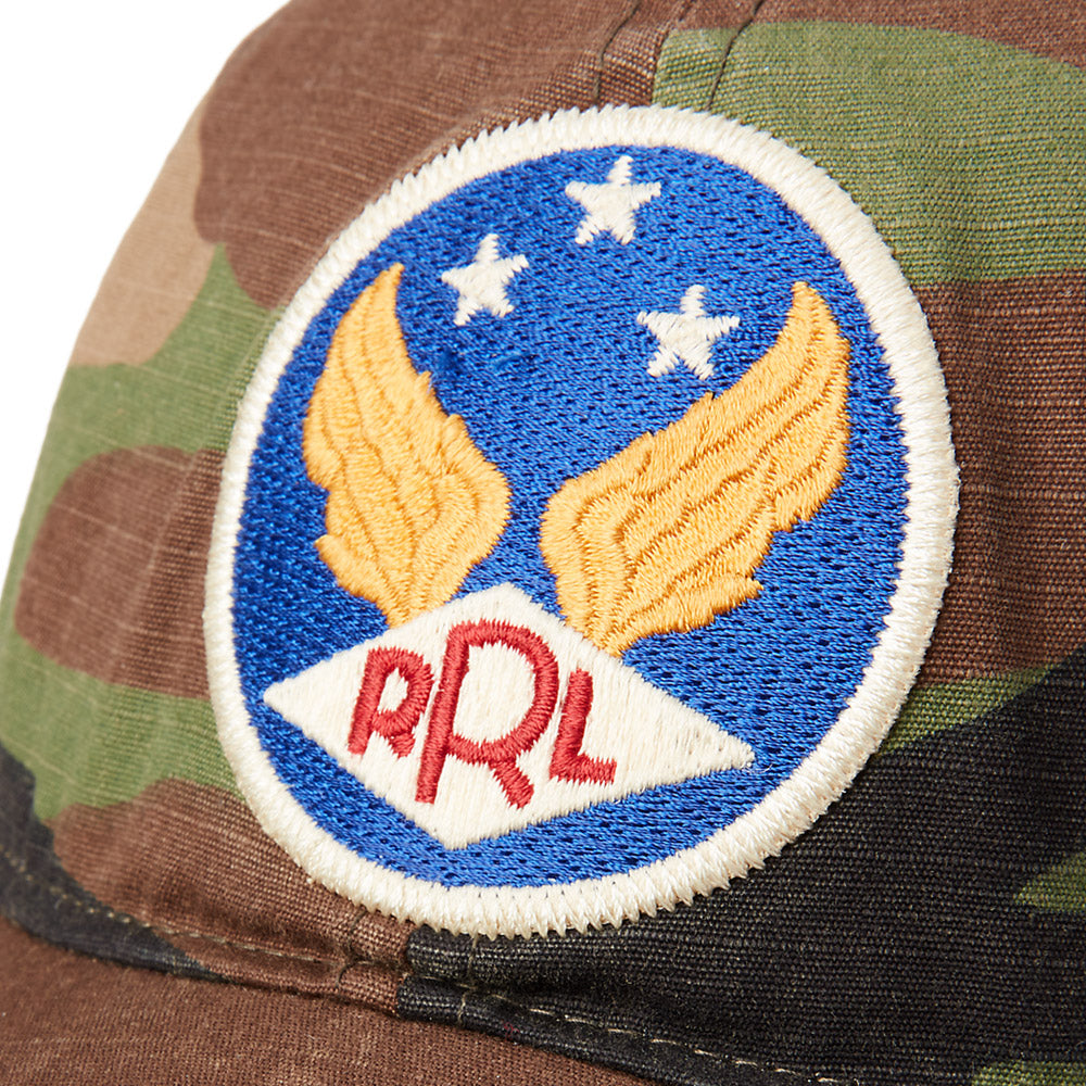 Double RL : WINGED-LOGO CAMO BALL CAP