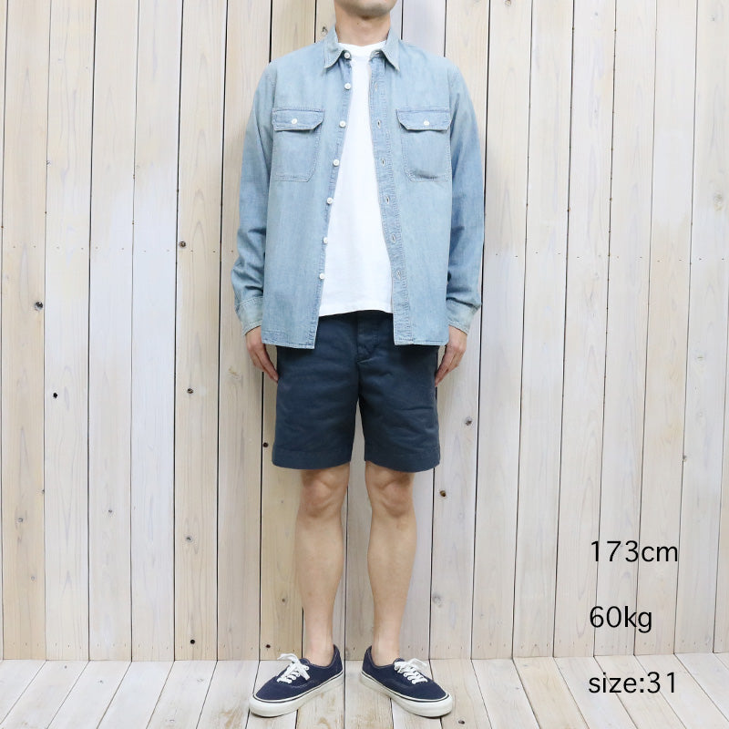 Double RL : COTTON OFFICER’S CHINO SHORT (NAVY)