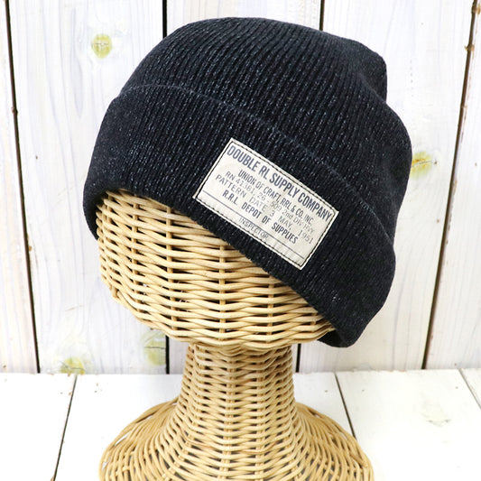 Double RL : INDIGO DYED COTTON WATCH CAP (BLACK INDIGO)