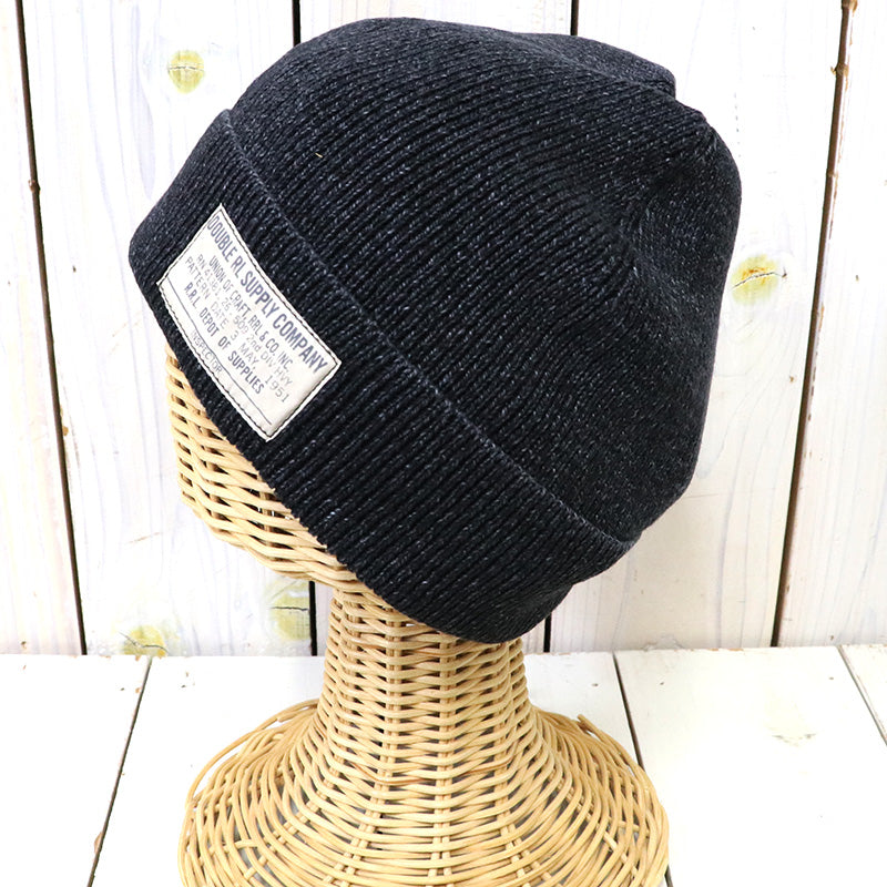 Double RL : INDIGO DYED COTTON WATCH CAP (BLACK INDIGO)