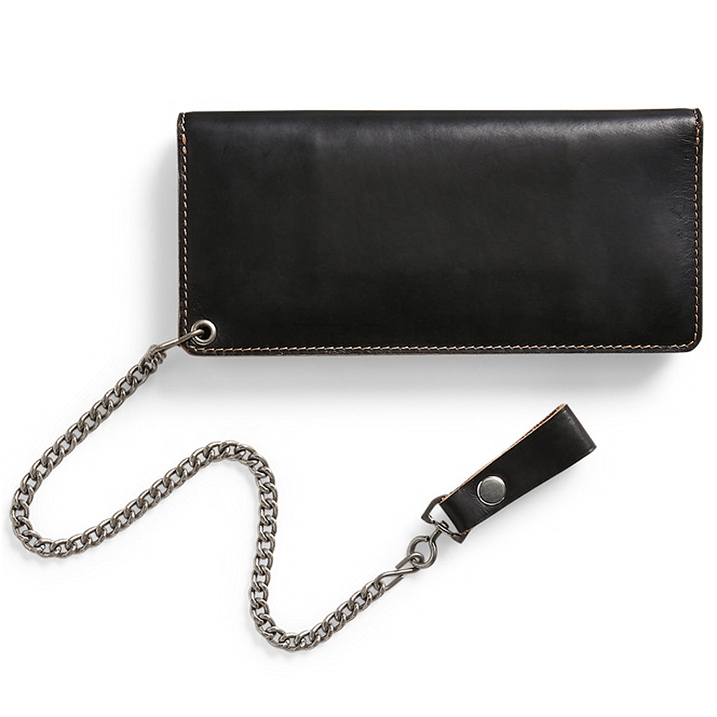 Double RL : LEATHER CHAIN WALLET (BLACK)