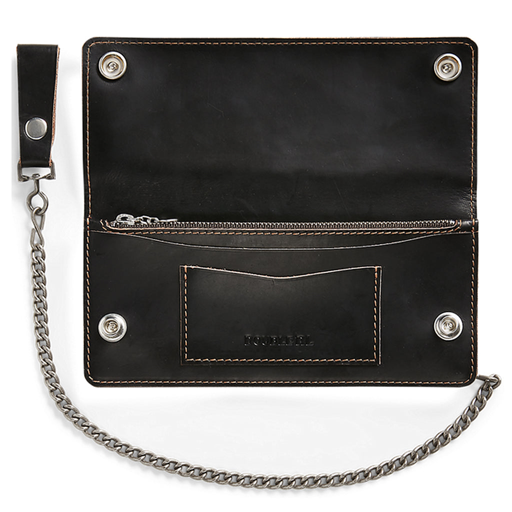Double RL : LEATHER CHAIN WALLET (BLACK)