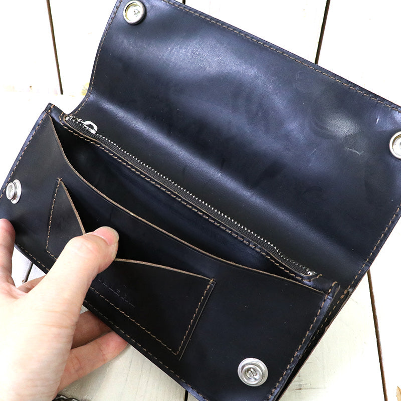 Double RL : LEATHER CHAIN WALLET (BLACK)