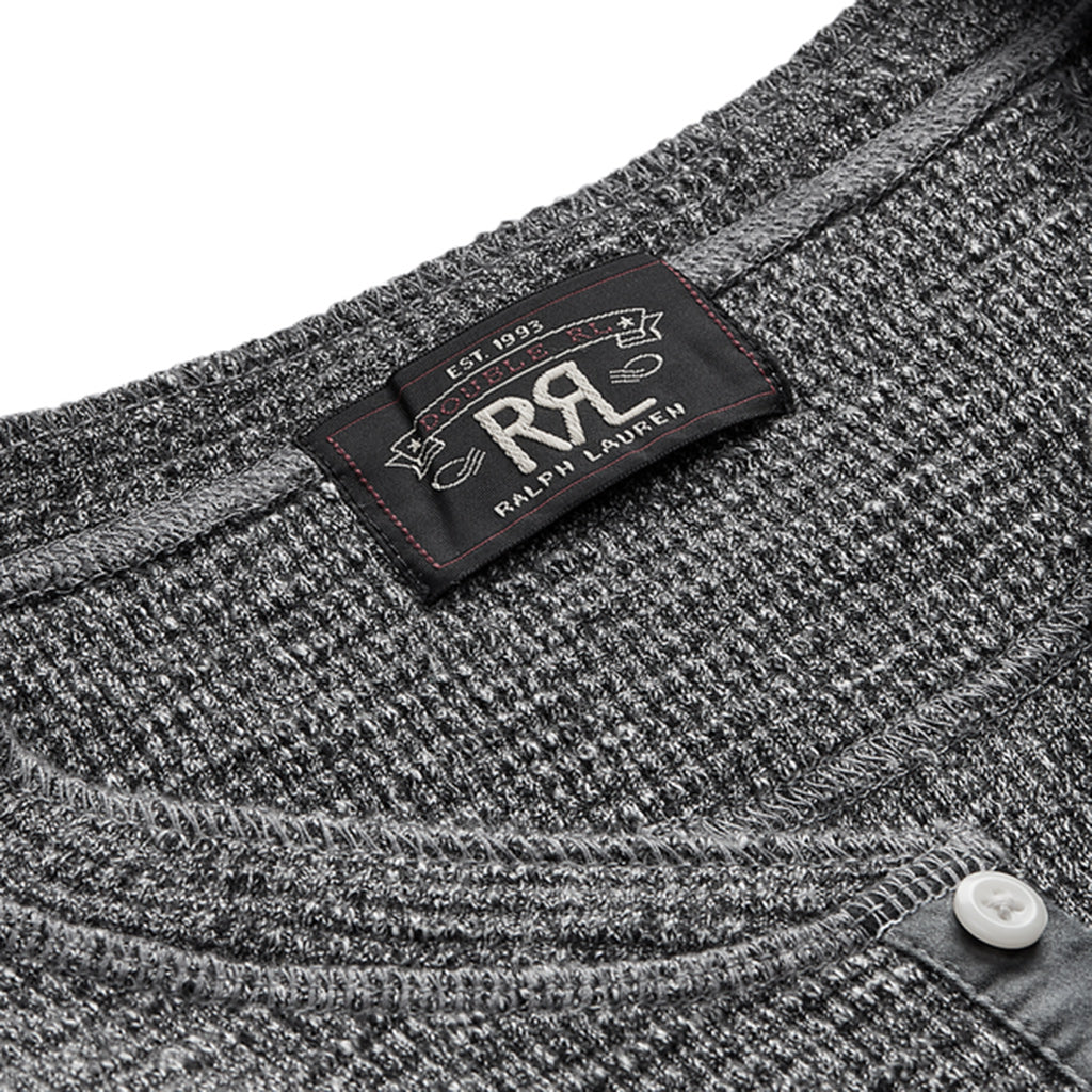 Double RL『WAFFLE-KNIT HENLEY SHIRT』(GREY)