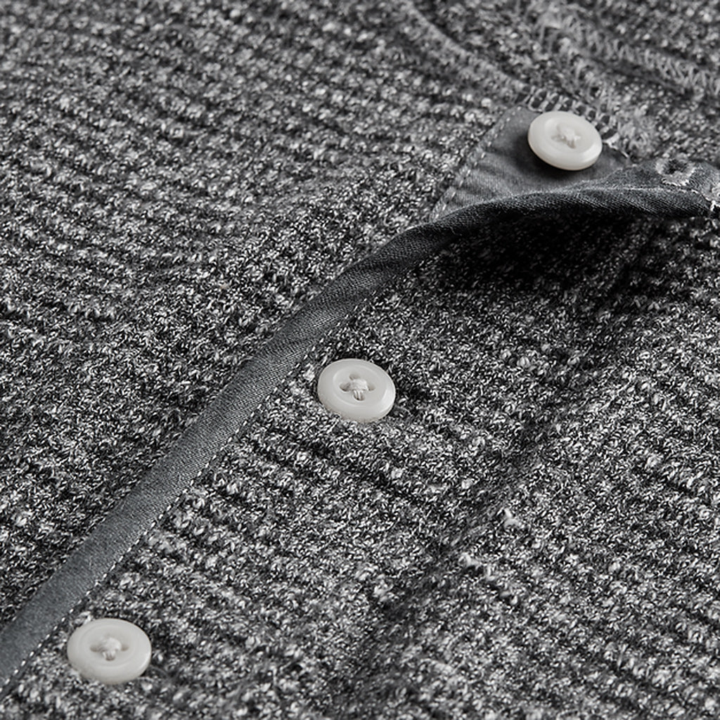 Double RL『WAFFLE-KNIT HENLEY SHIRT』(GREY)