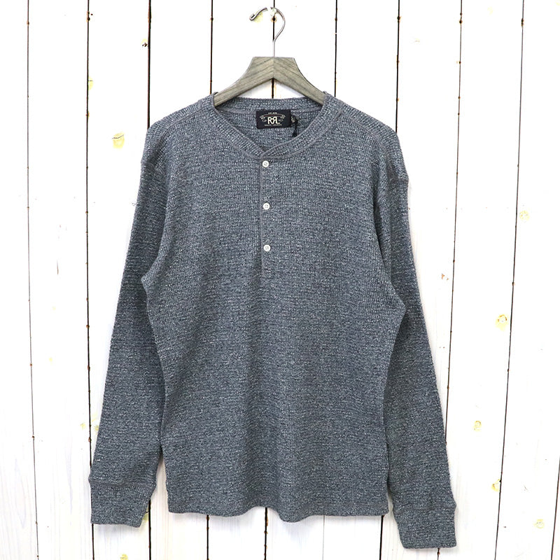 Double RL『WAFFLE-KNIT HENLEY SHIRT』(GREY)