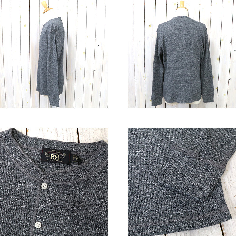 Double RL『WAFFLE-KNIT HENLEY SHIRT』(GREY)