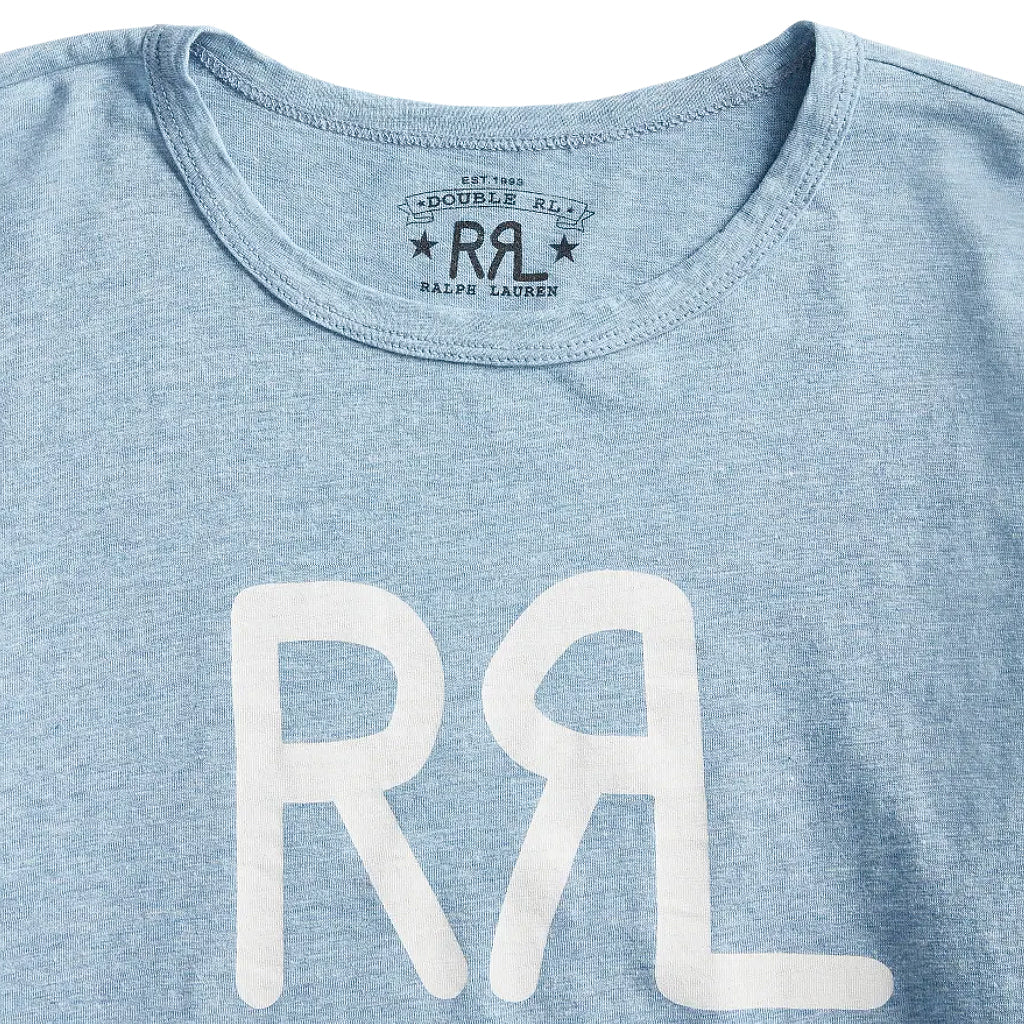 Double RL : LOGO JERSEY T-SHIRT (HEATHER BLUE)