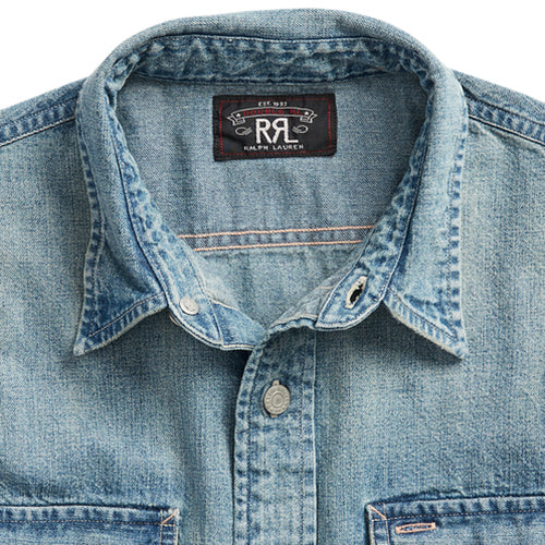 Double RL : INDIGO DENIM WORK SHIRT (CLEARFIELD WASH)