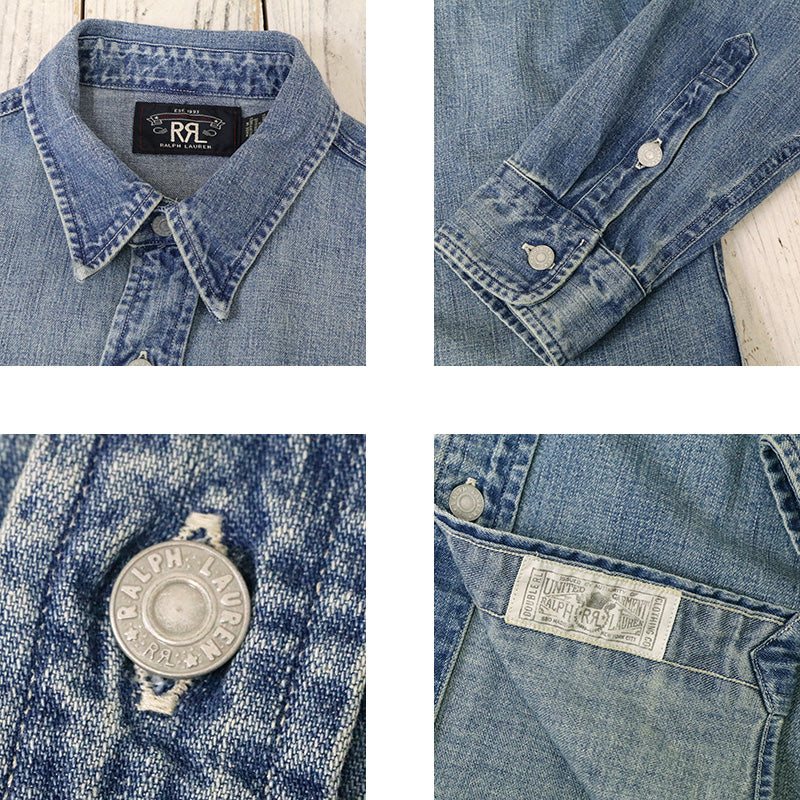 Double RL : INDIGO DENIM WORK SHIRT (CLEARFIELD WASH)