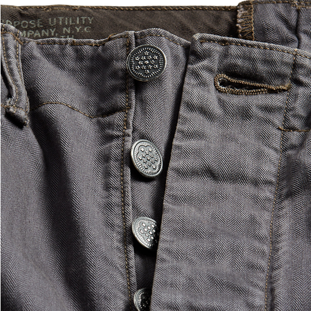 Double RL : GARMENT DYE HERRINGBONE  FIELD PANT (BLACK)