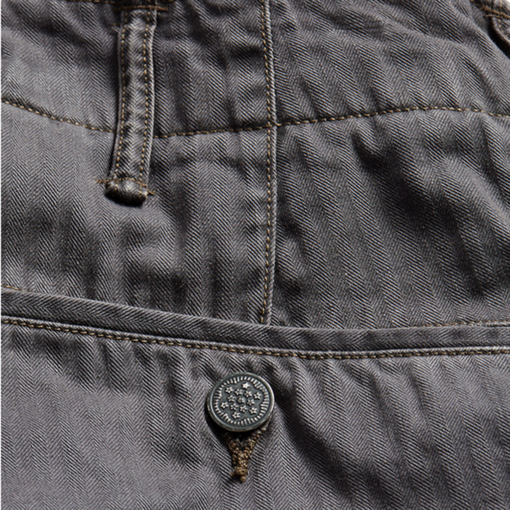 Double RL : GARMENT DYE HERRINGBONE  FIELD PANT (BLACK)