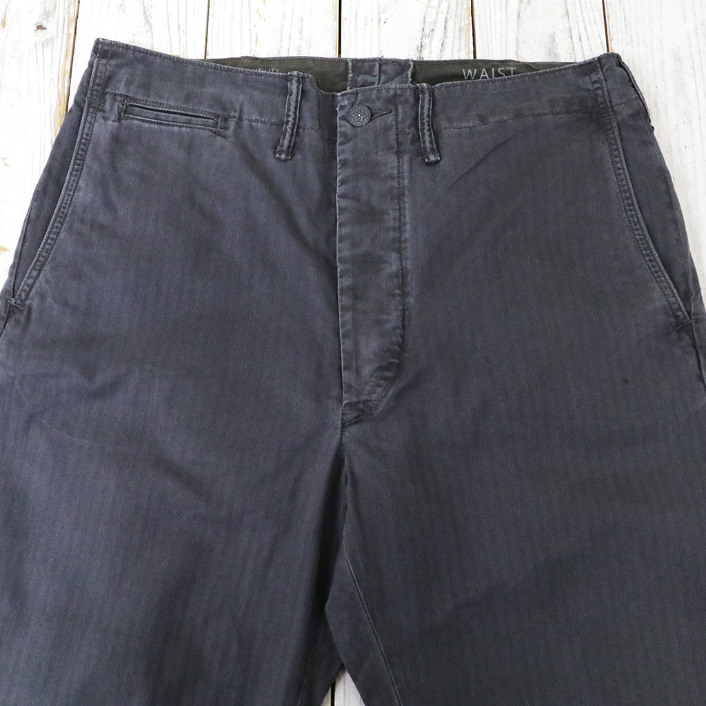 Double RL : GARMENT DYE HERRINGBONE  FIELD PANT (BLACK)