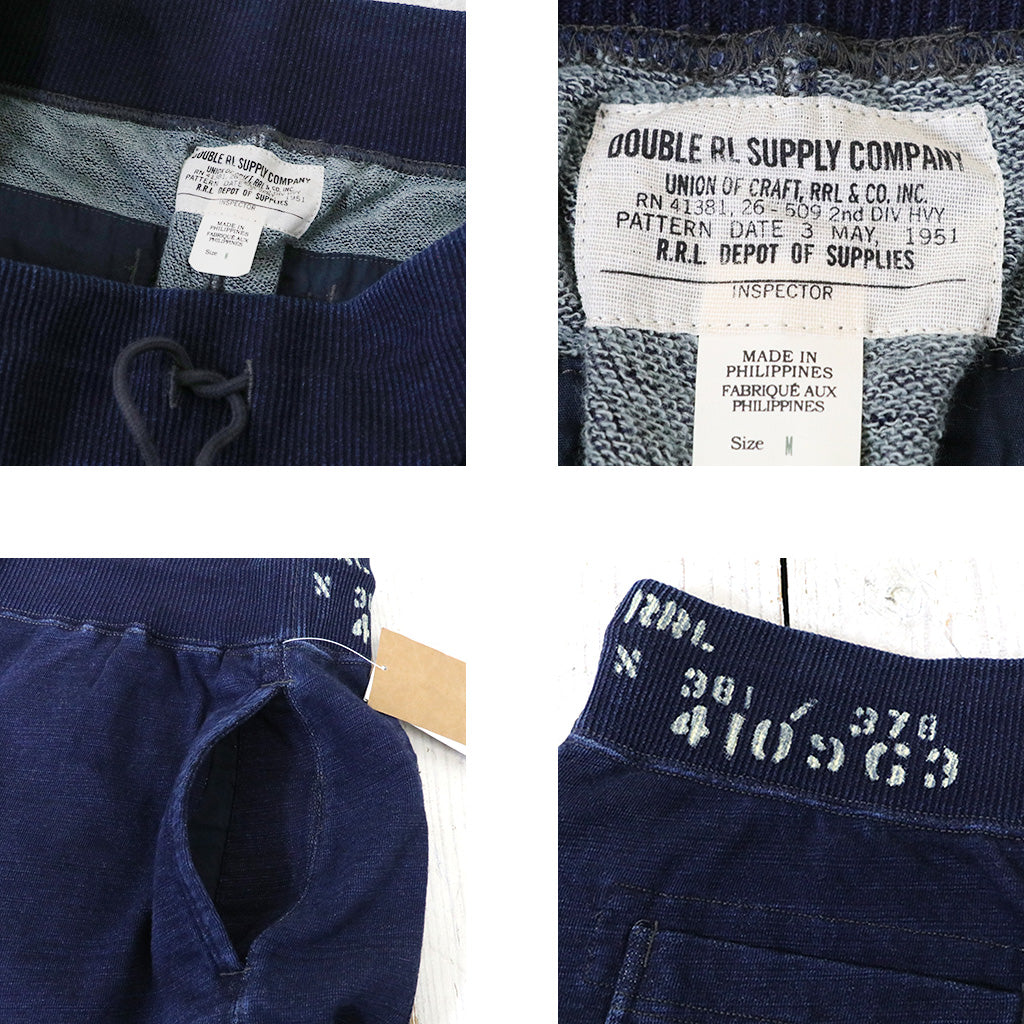 【SALE40%OFF】Double RL『INDIGO FRENCH TERRY SHORT』(NAVY)