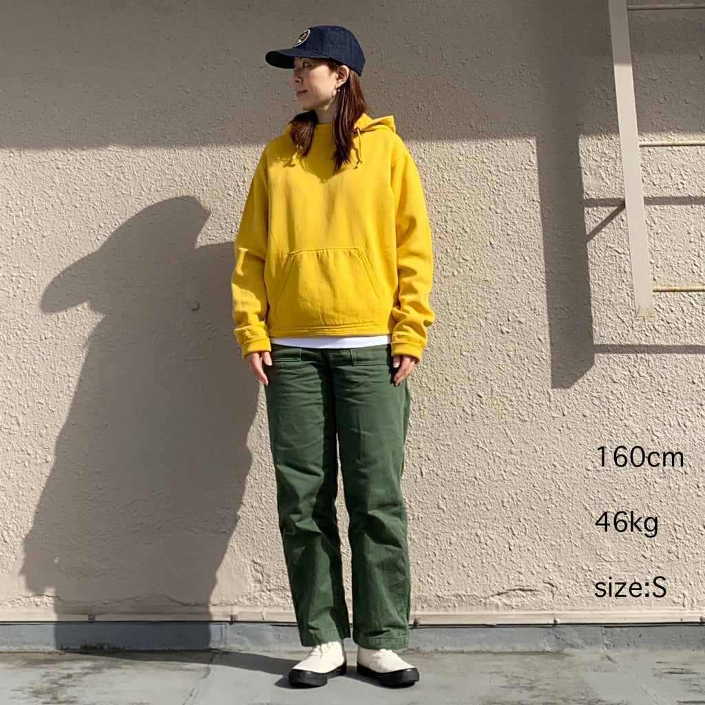 Double RL : GARMENT-DYE FLEECE HOODIE (GOLD)