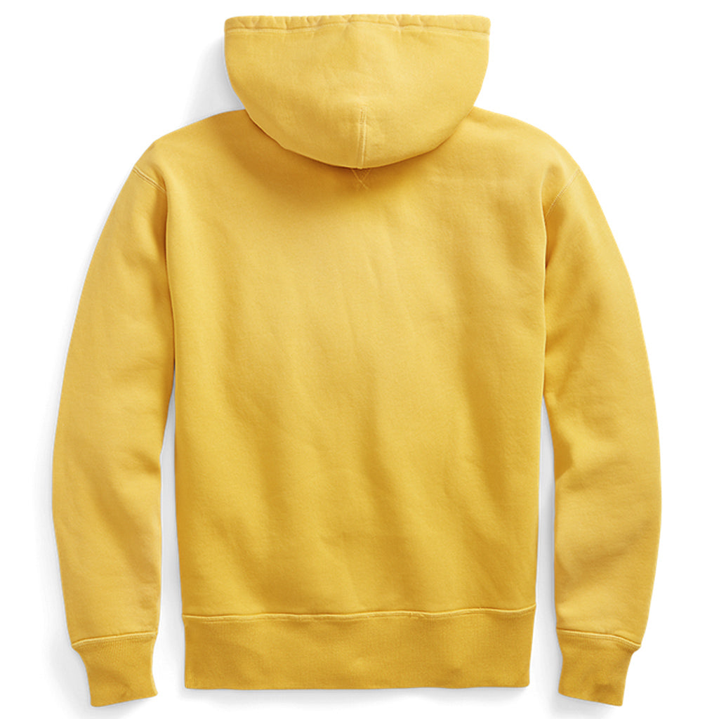 Double RL : GARMENT-DYE FLEECE HOODIE (GOLD)