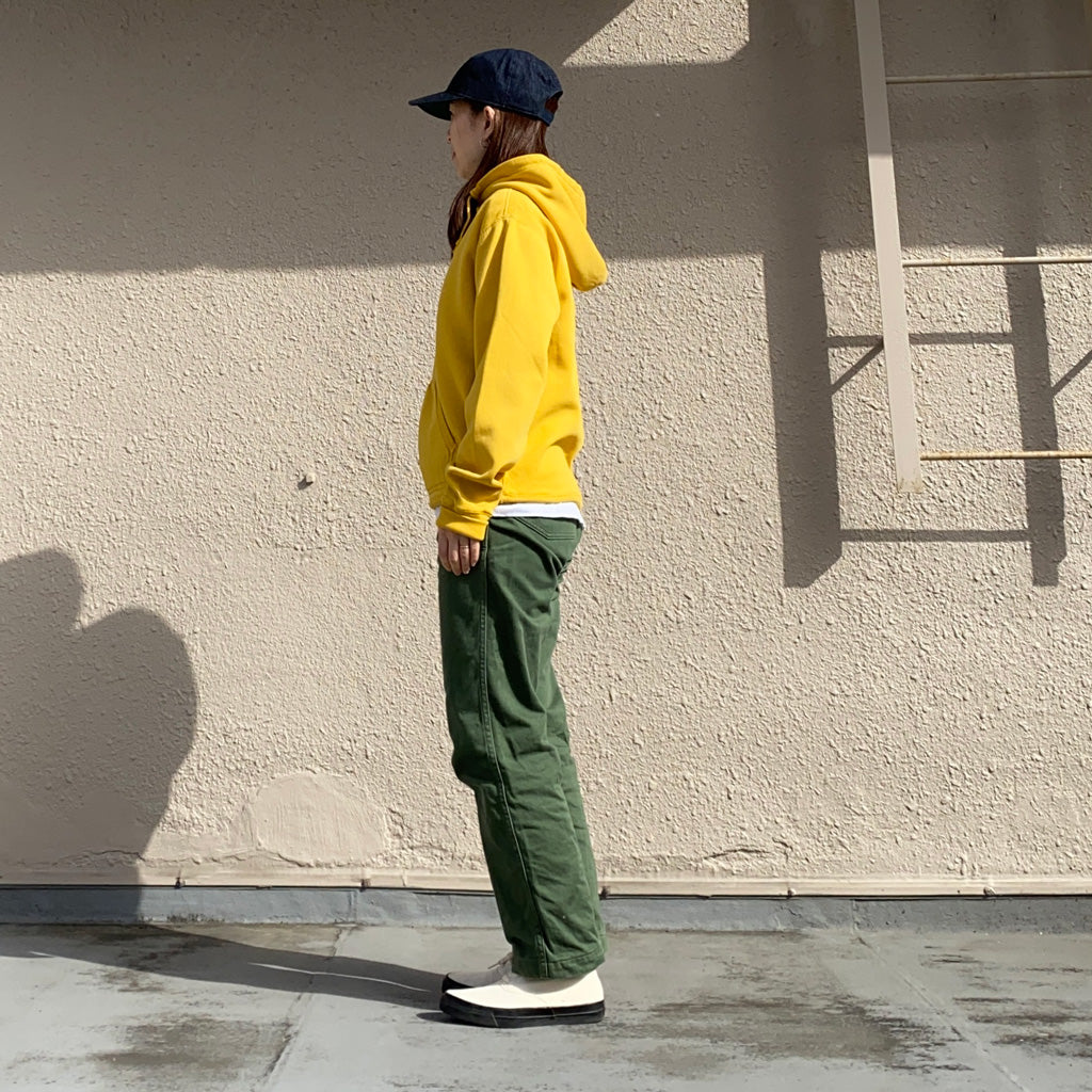 Double RL : GARMENT-DYE FLEECE HOODIE (GOLD)