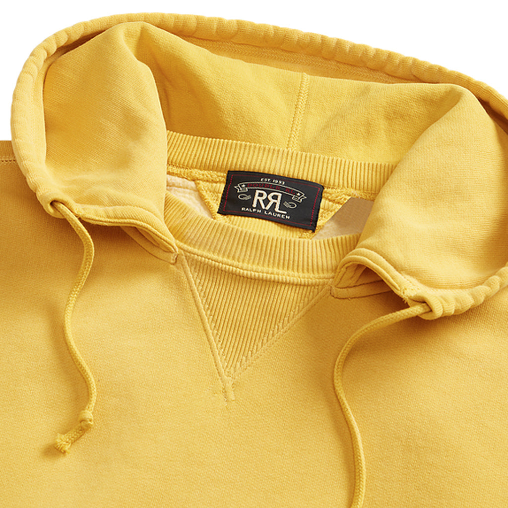 Double RL : GARMENT-DYE FLEECE HOODIE (GOLD)