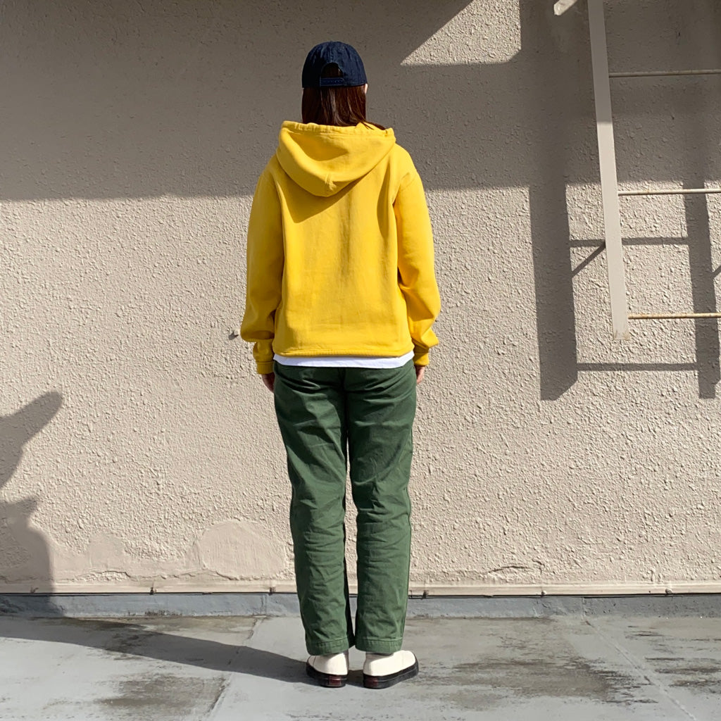 Double RL : GARMENT-DYE FLEECE HOODIE (GOLD)
