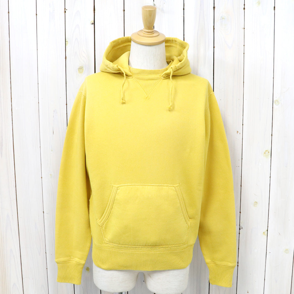 Double RL : GARMENT-DYE FLEECE HOODIE (GOLD)