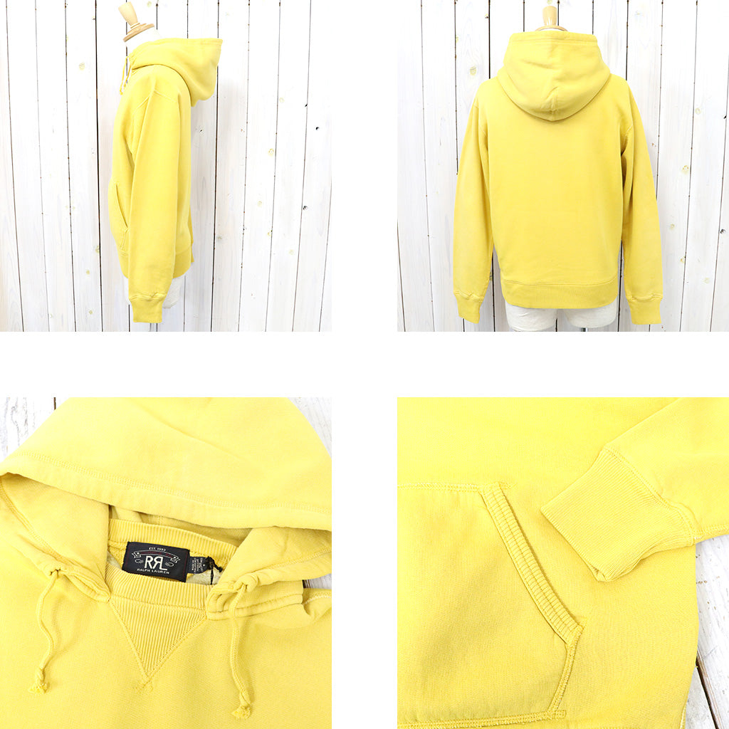 Double RL : GARMENT-DYE FLEECE HOODIE (GOLD)