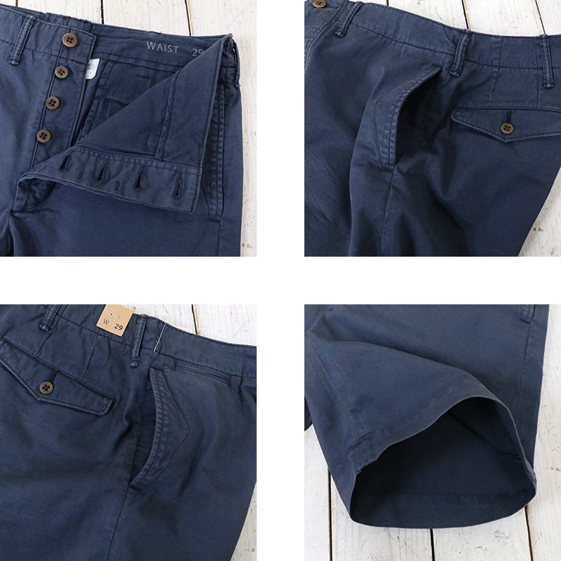 Double RL : COTTON OFFICER’S CHINO SHORT (NAVY)