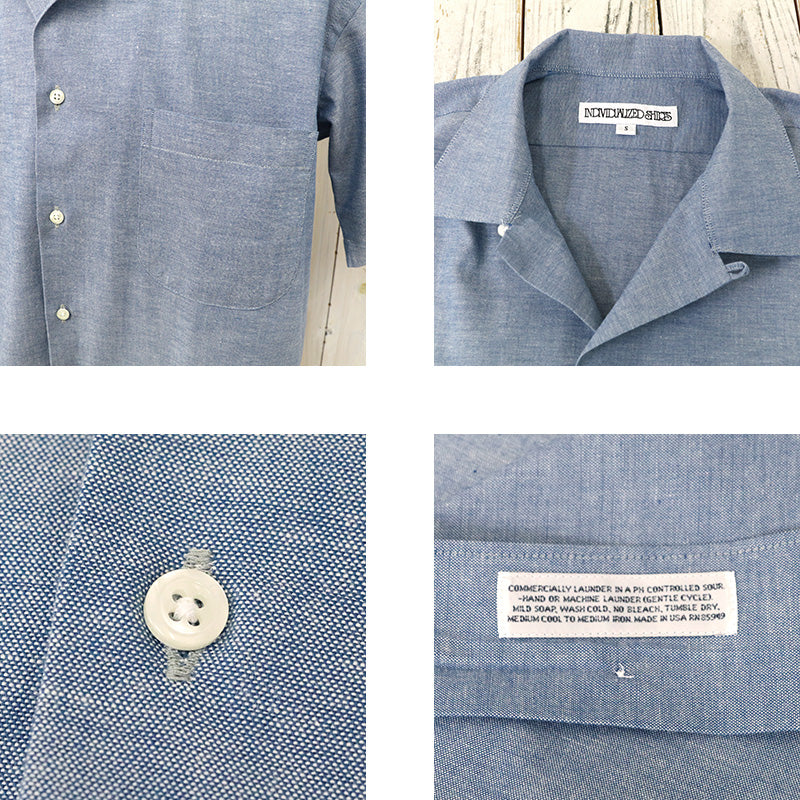 INDIVIDUALIZED SHIRTS『HERITAGE CHAMBRAY CAMP COLLAR S/S』(BLUE)