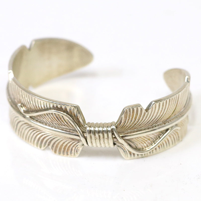 Indian Jewelry『Navajo Chris Charlie Feather Bangle 925 Silver 