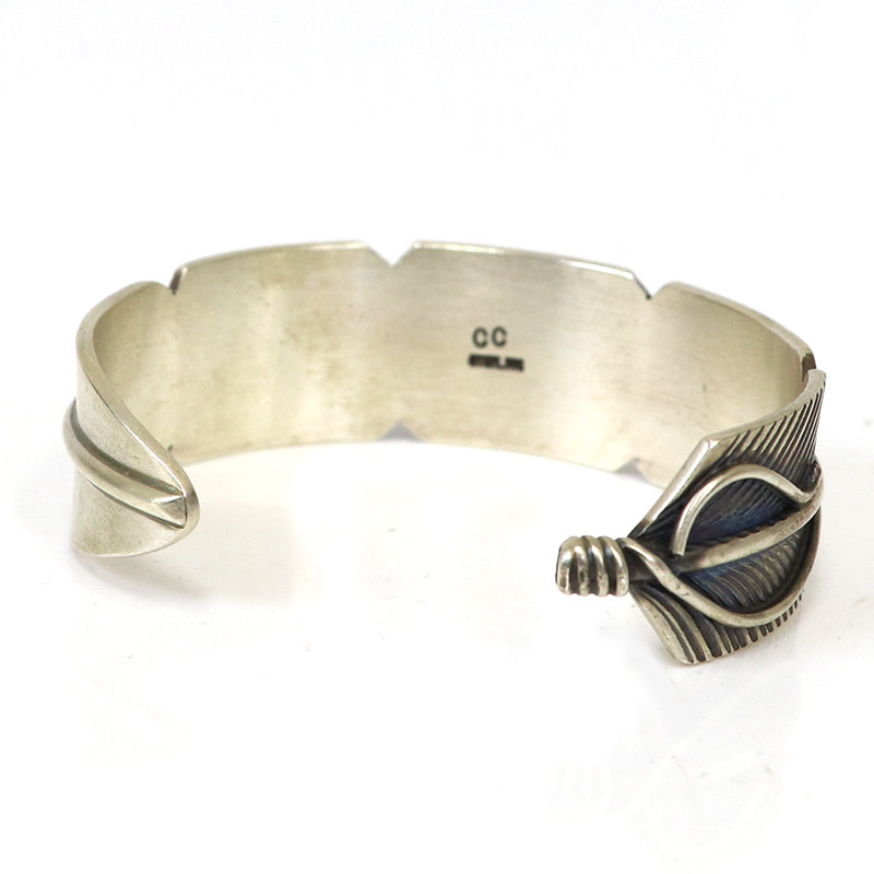 Indian Jewelry : Navajo Chris Charlie Feather Bangle Type-A