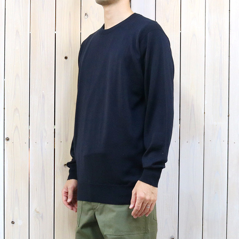 JOHN SMEDLEY『A4543(長袖クルーネック)』(MIDNIGHT)