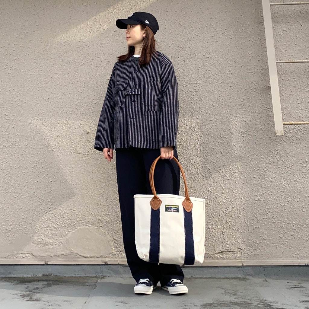 L.L.Bean『Leather Handle Katahdin Boat and Tote Bag』(Natural/Blue)