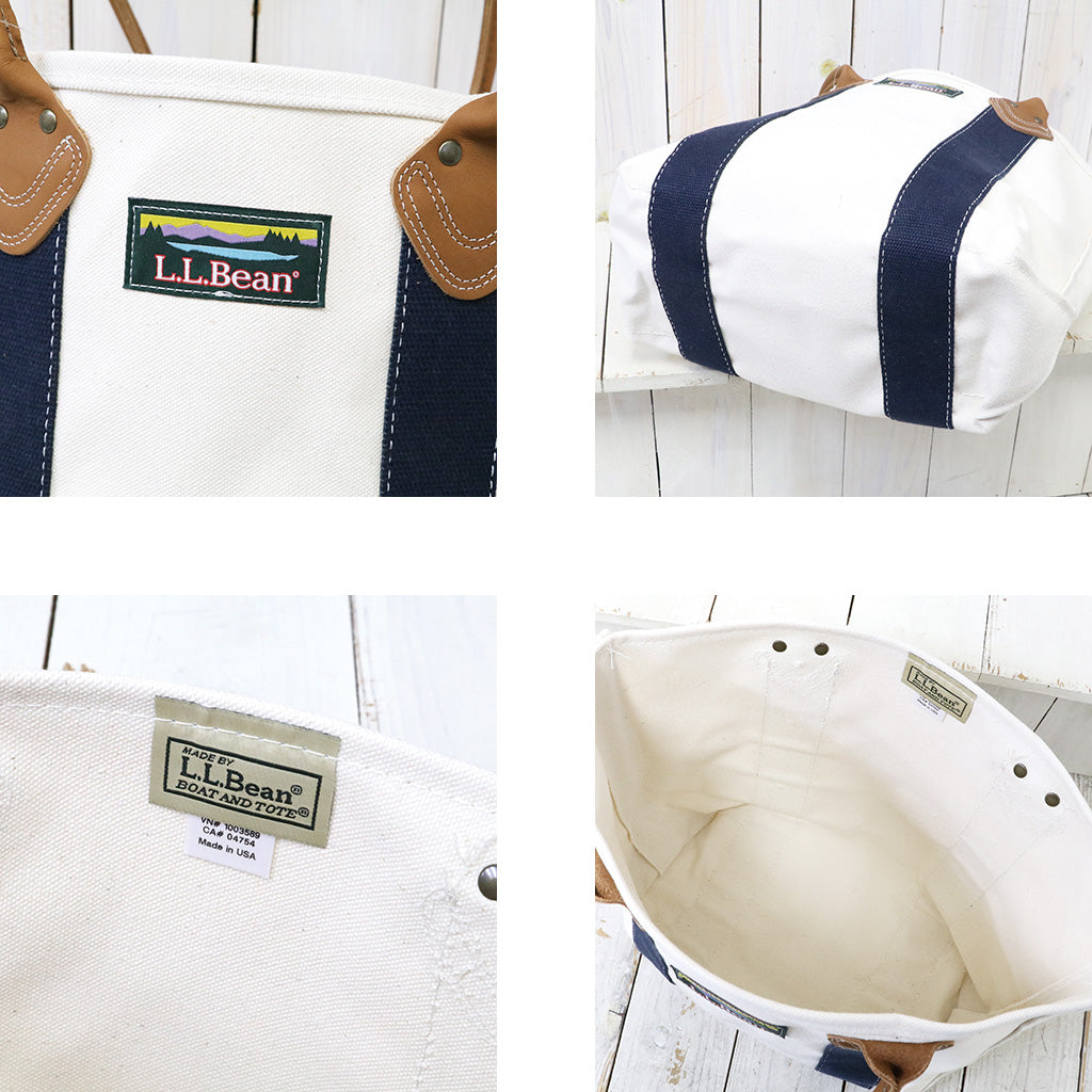 L.L.Bean『Leather Handle Katahdin Boat and Tote Bag』(Natural/Blue)