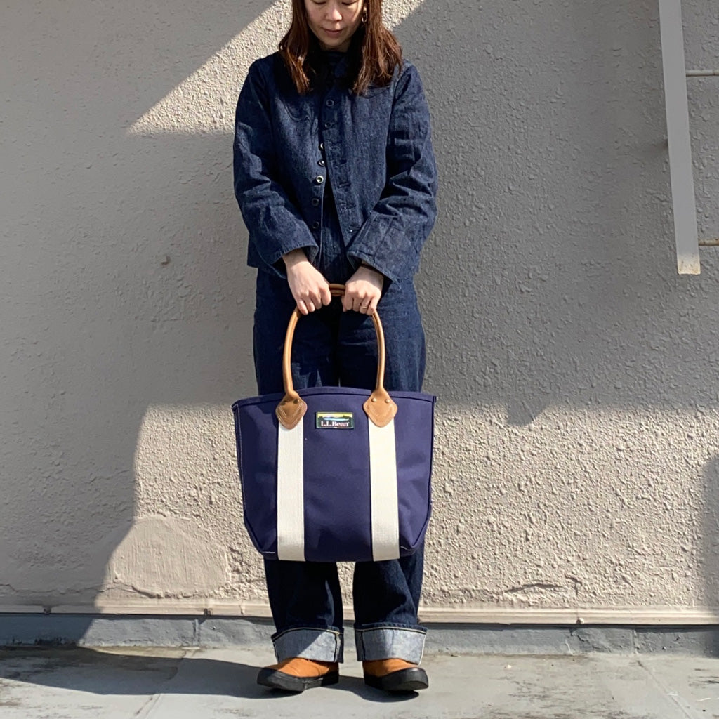 L.L.Bean『Leather Handle Katahdin Boat and Tote Bag』(Blue/Natural)