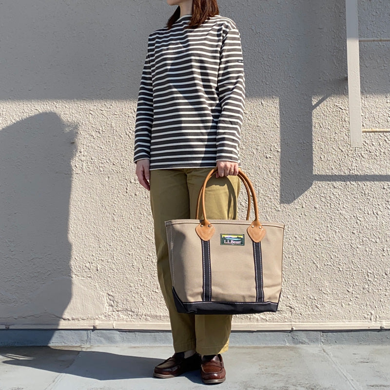 L.L.Bean『Leather Handle Katahdin Boat and Tote Bag』(Dark Cement/Black)