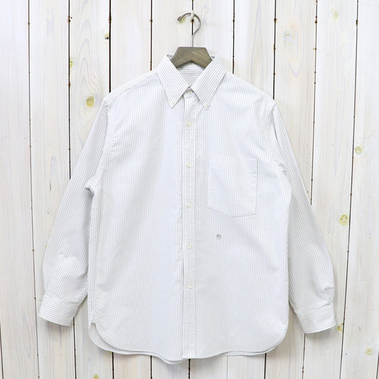 nanamica『Button Down Stripe Wind Shirt』(Taupe)