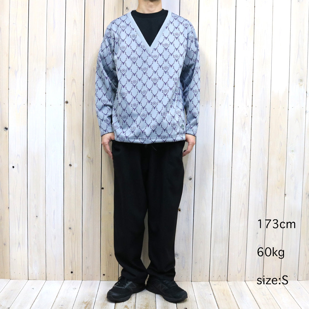 【SALE40%OFF】SOUTH2 WEST8『String V Neck Shirt-Poly Jq./Skull&Target』(Grey)