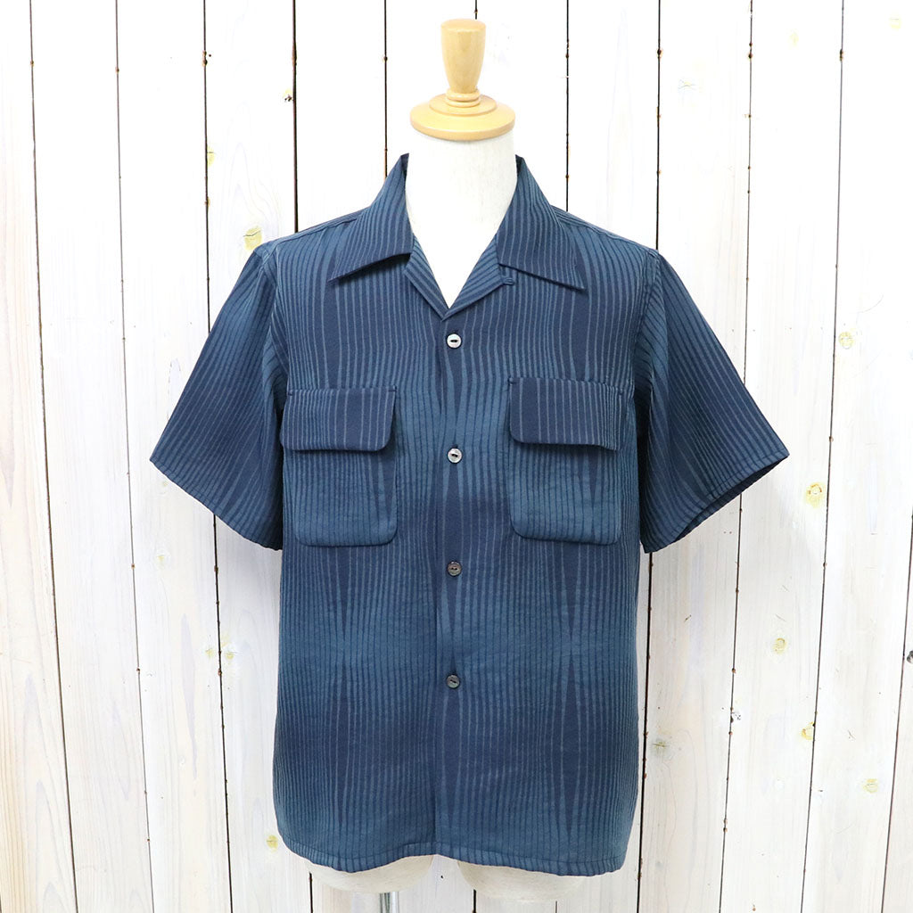 Needles『S/S Classic Shirt-R/N Wave Stripe Jq.』(Navy)
