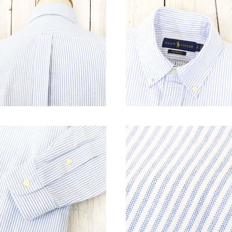 POLO RALPH LAUREN『カスタムフィット ストライプド オックスフォードシャツ』(BLUE)