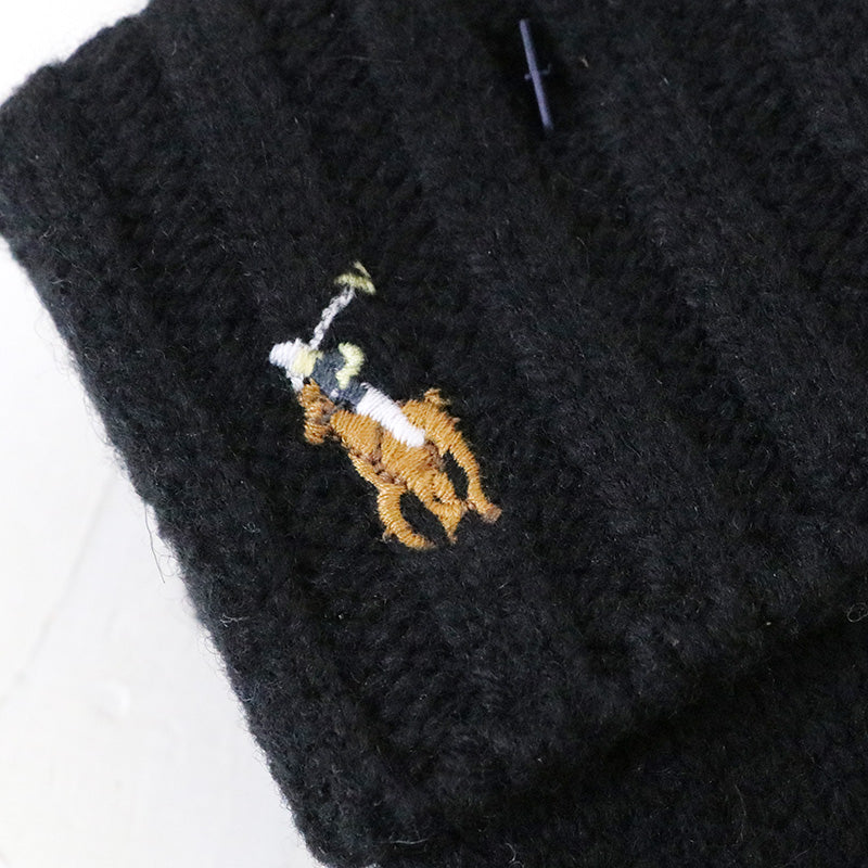 POLO RALPH LAUREN『SIGNATURE MERINO TOUGH GLOVES W/LEATHER PATCH』(Black)