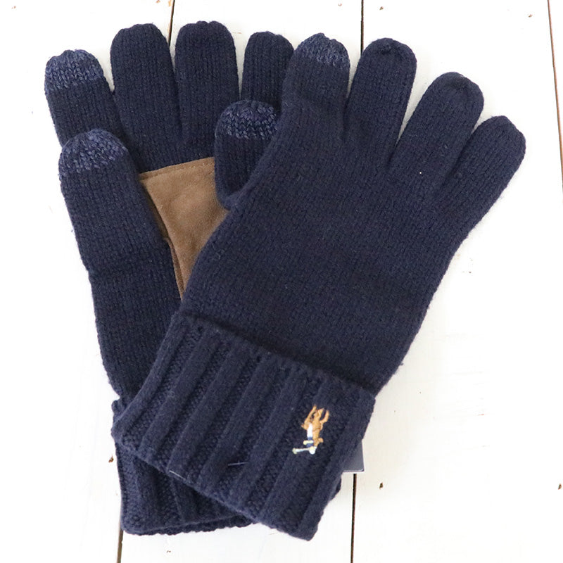 POLO RALPH LAUREN『SIGNATURE MERINO TOUGH GLOVES W/LEATHER PATCH』(Hunter Navy)