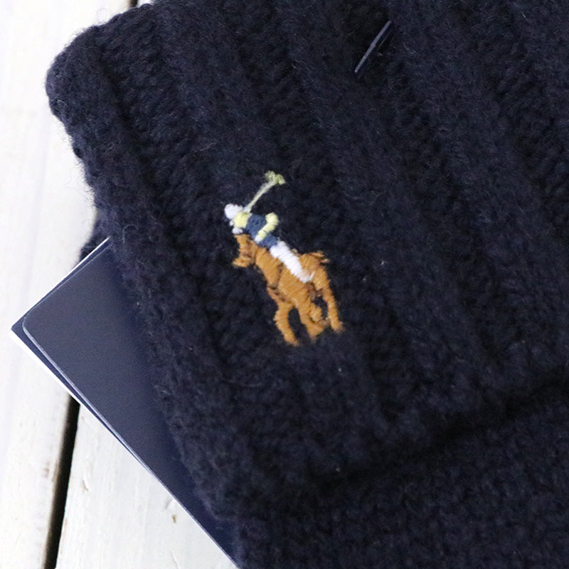 POLO RALPH LAUREN『SIGNATURE MERINO TOUGH GLOVES W/LEATHER PATCH』(Hunter Navy)