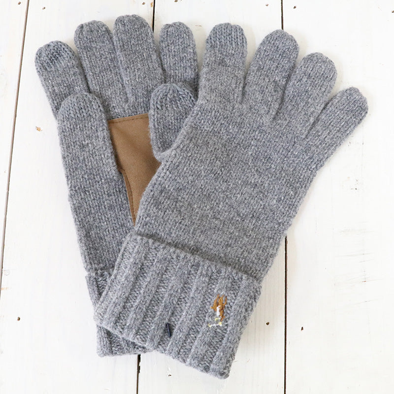 POLO RALPH LAUREN『SIGNATURE MERINO TOUGH GLOVES W/LEATHER PATCH』(Fawn Grey Heather)