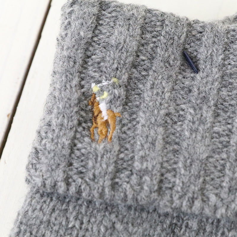 POLO RALPH LAUREN『SIGNATURE MERINO TOUGH GLOVES W/LEATHER PATCH』(Fawn Grey Heather)
