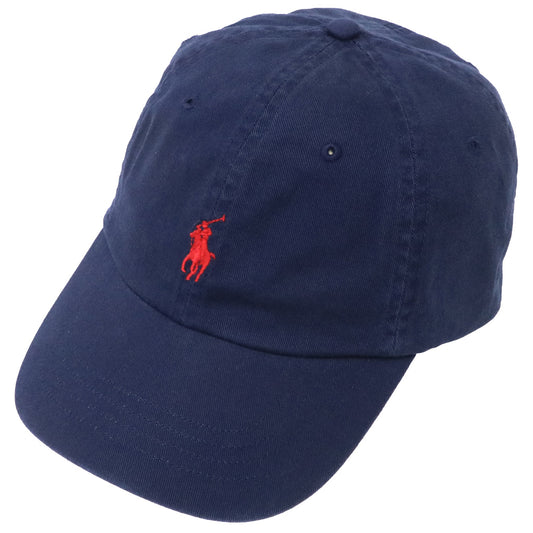 POLO RALPH LAUREN : コットン チノ ベースボール キャップ (NEWPORT NAVY/RED)