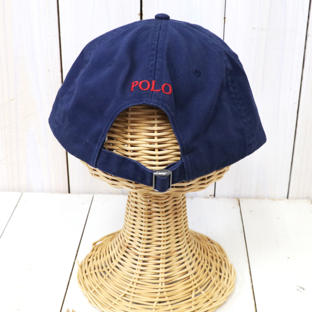 POLO RALPH LAUREN : コットン チノ ベースボール キャップ (NEWPORT NAVY/RED)